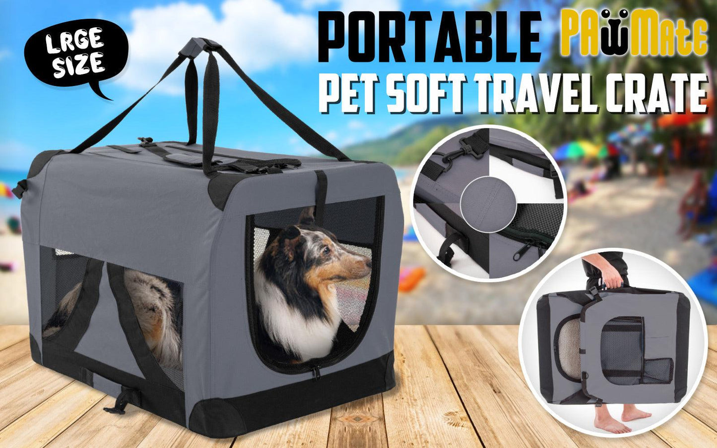 Paw Mate Soft Pet Carrier Grey L