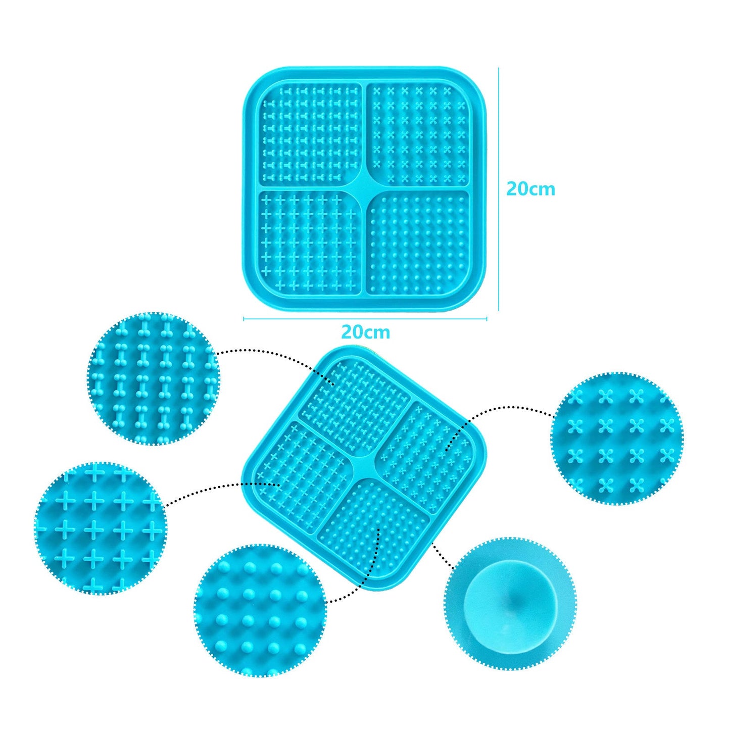 Pawfriends 4in1 Silicone Pet Lick Mat Blue