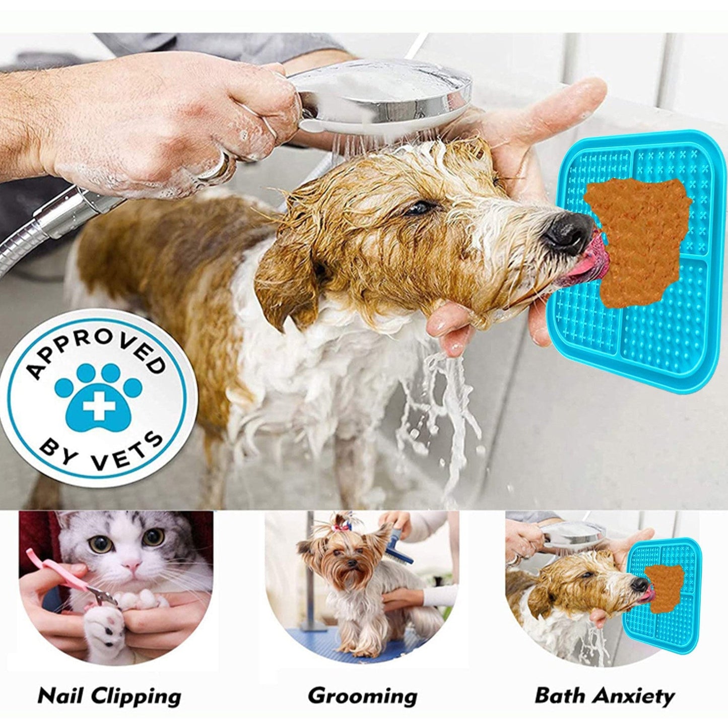 Pawfriends 4in1 Silicone Pet Lick Mat Blue