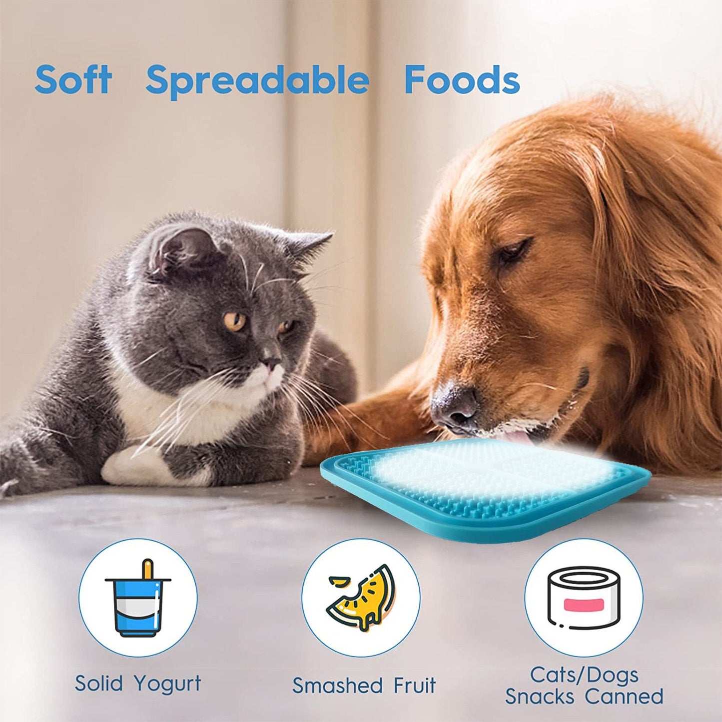 Pawfriends 4in1 Silicone Pet Lick Mat Blue
