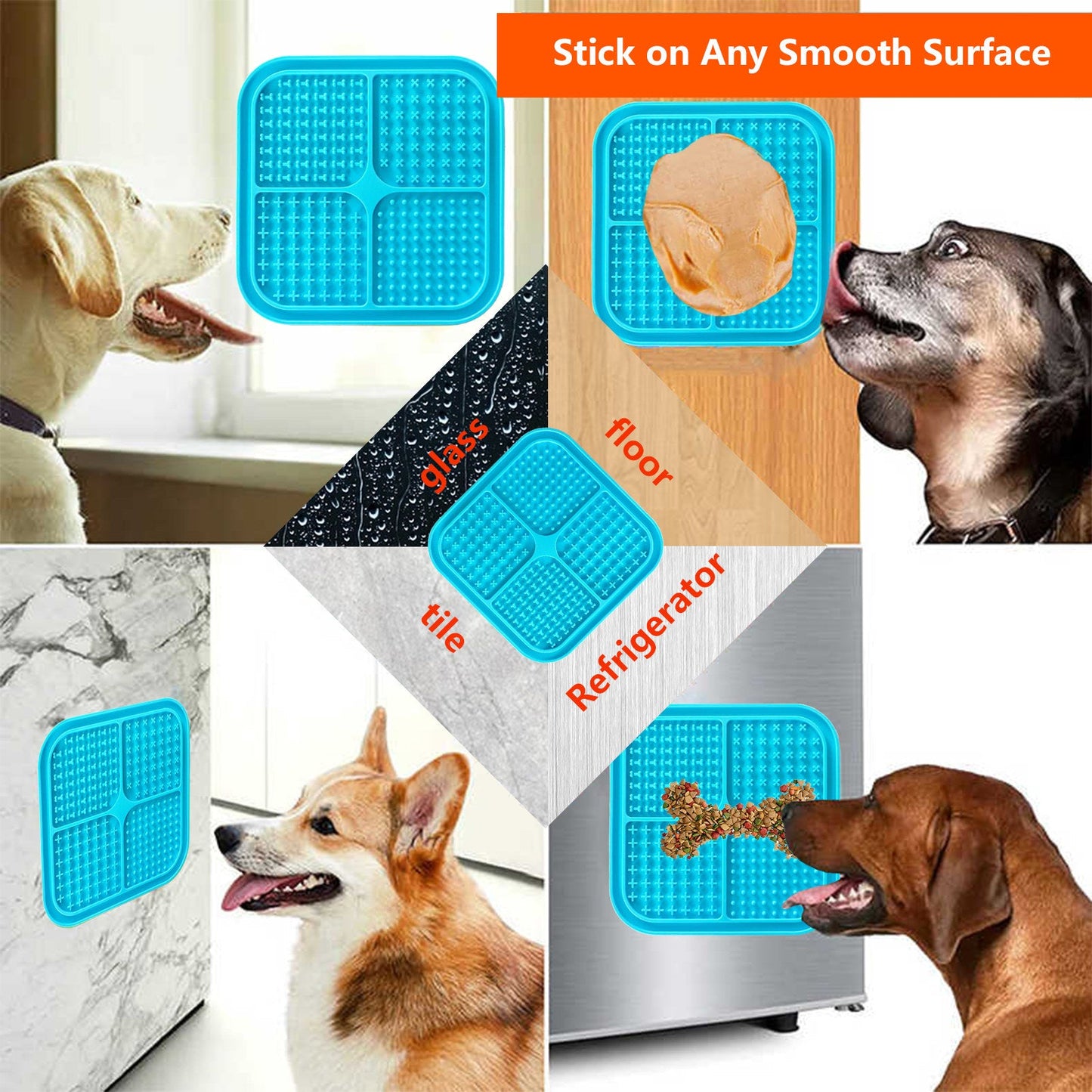 Pawfriends 4in1 Silicone Pet Lick Mat Blue
