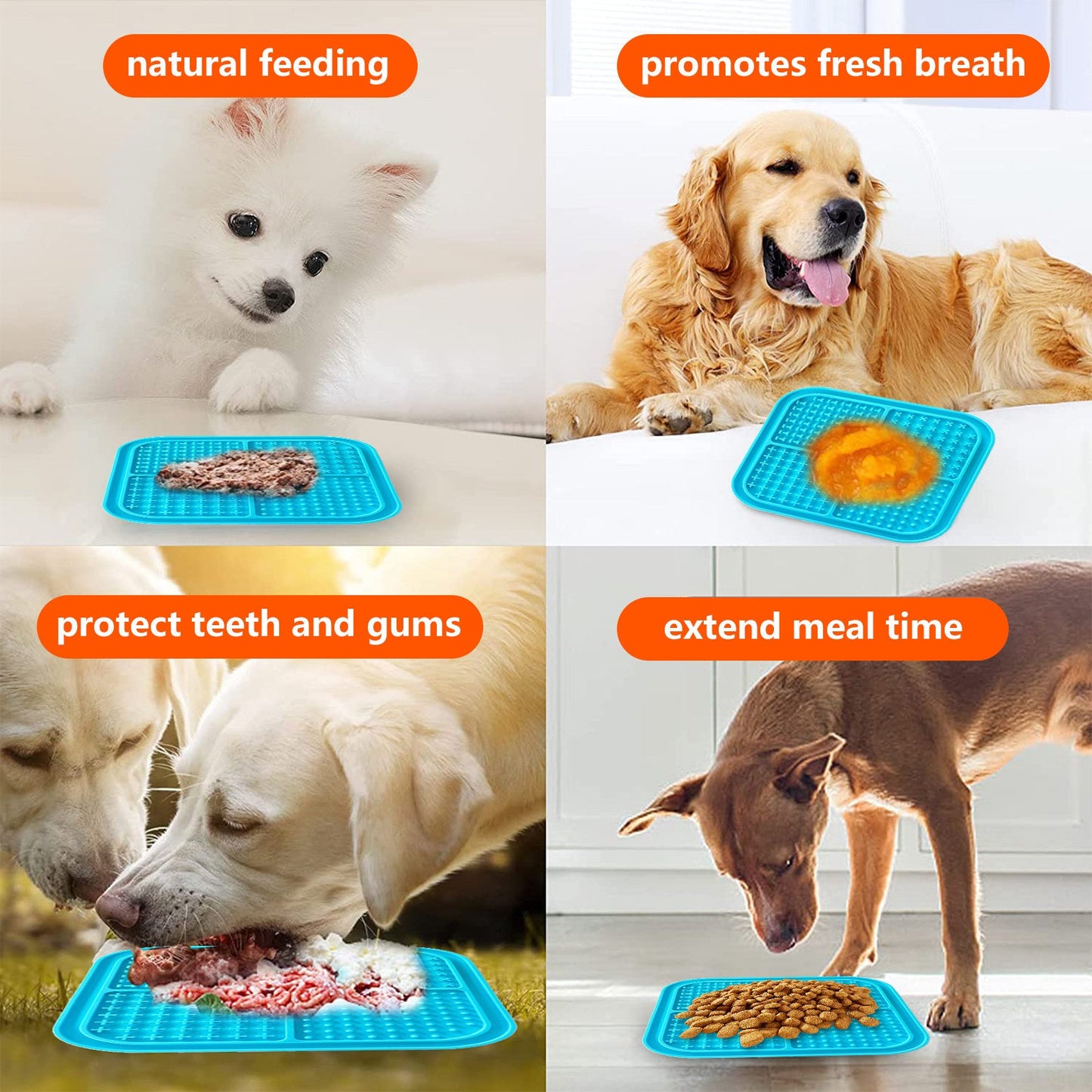 Pawfriends 4in1 Silicone Pet Lick Mat Blue