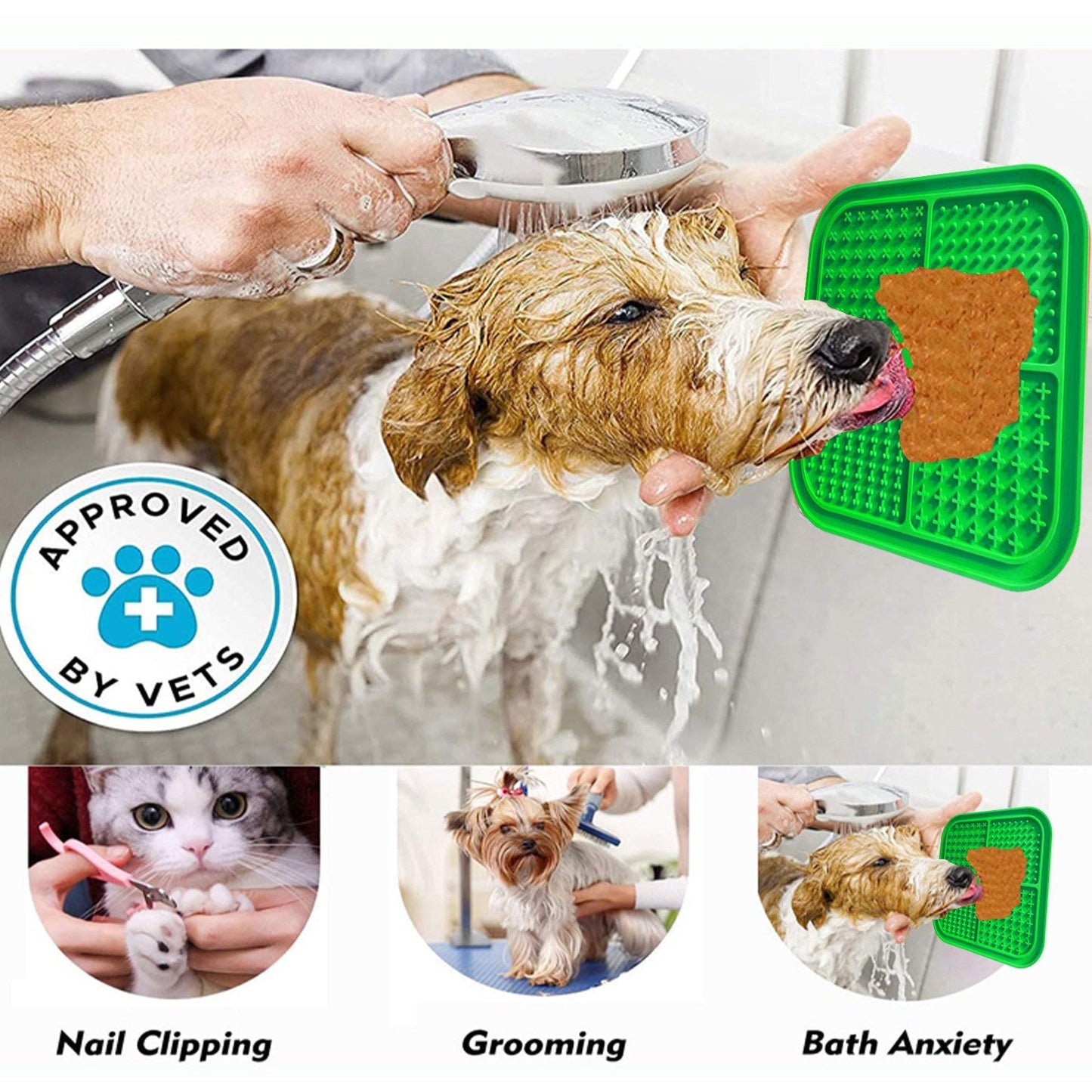 Pawfriends 4in1 Silicone Pet Lick Mat Green