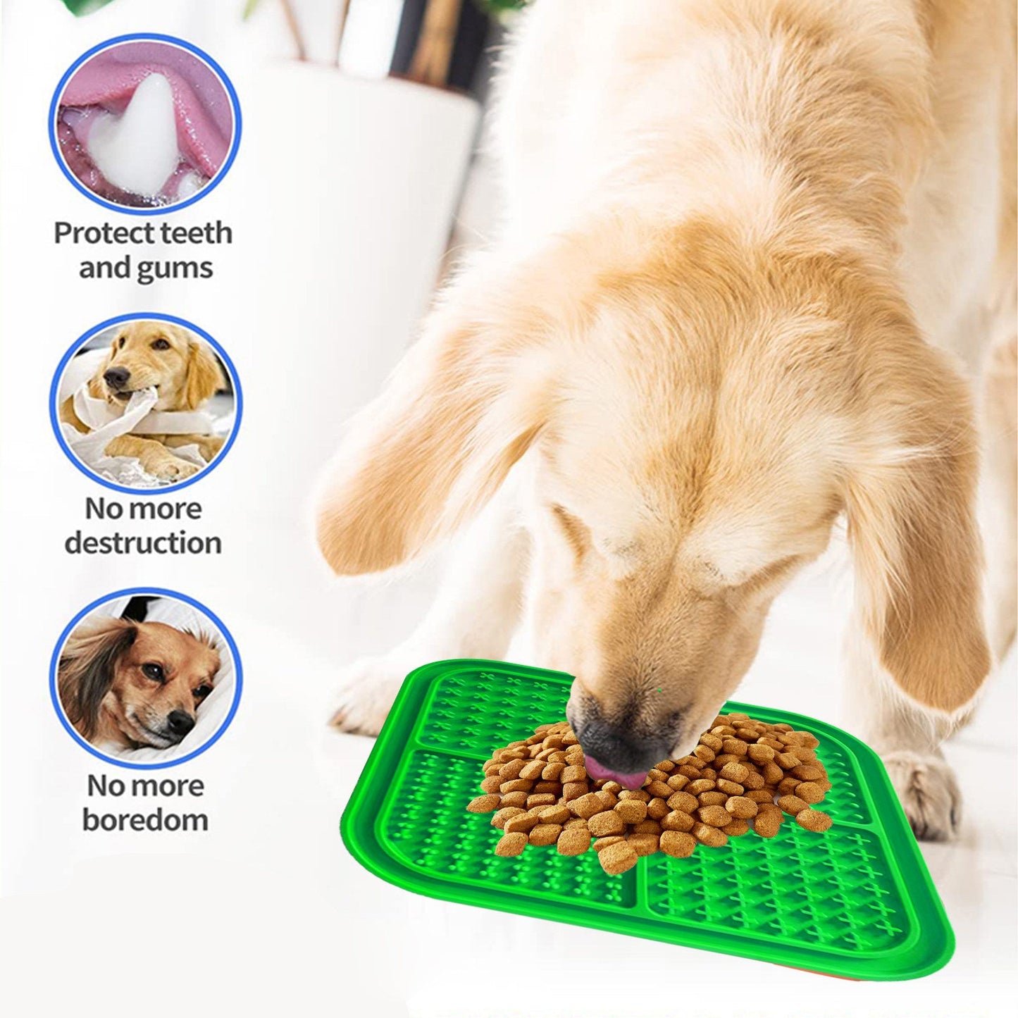 Pawfriends 4in1 Silicone Pet Lick Mat Green