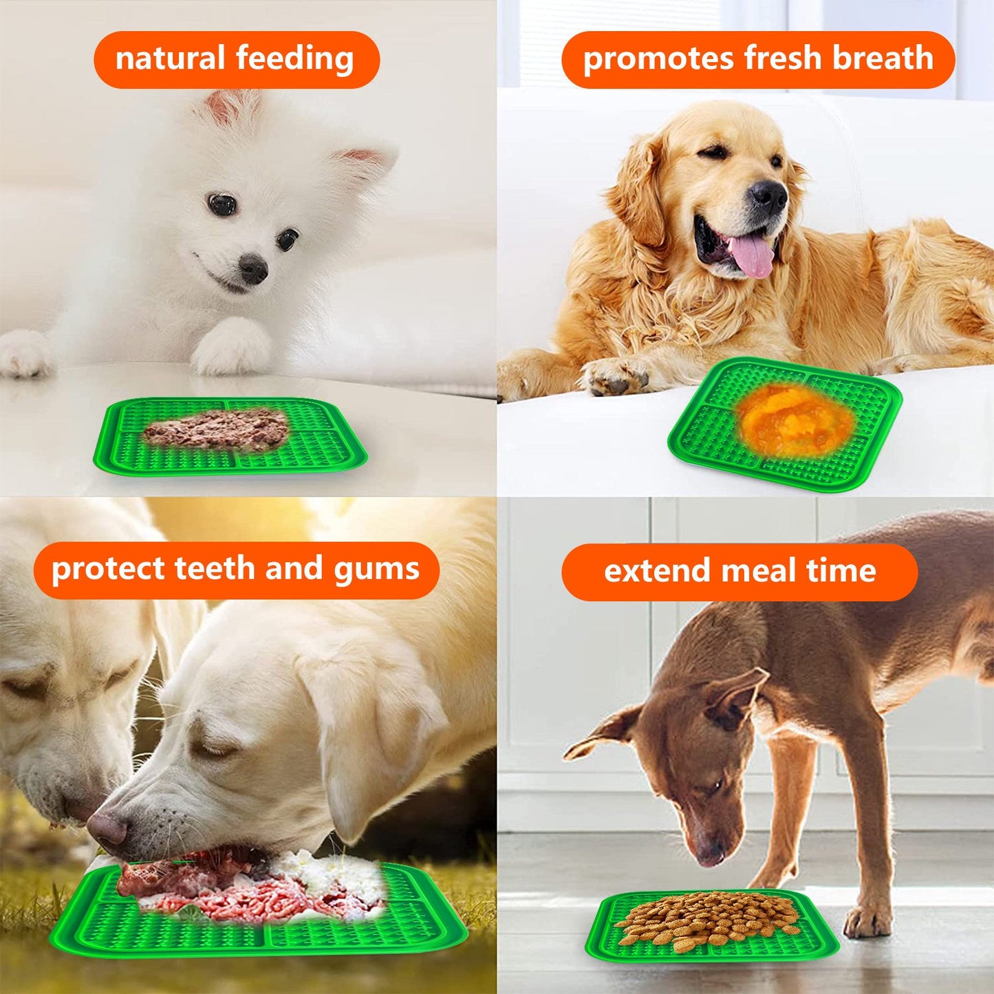 Pawfriends 4in1 Silicone Pet Lick Mat Green