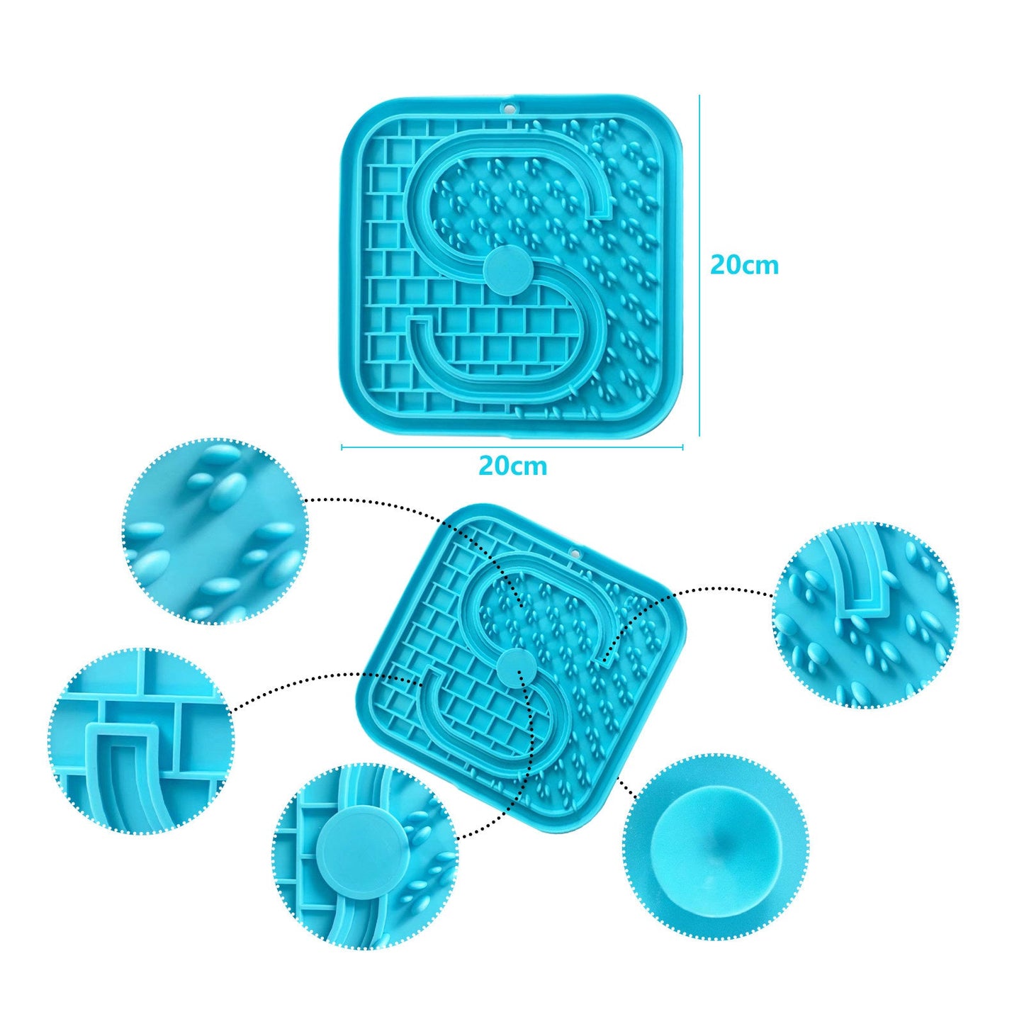 Pawfriends Asphyxia-resistant Silicone Lick Mat Blue