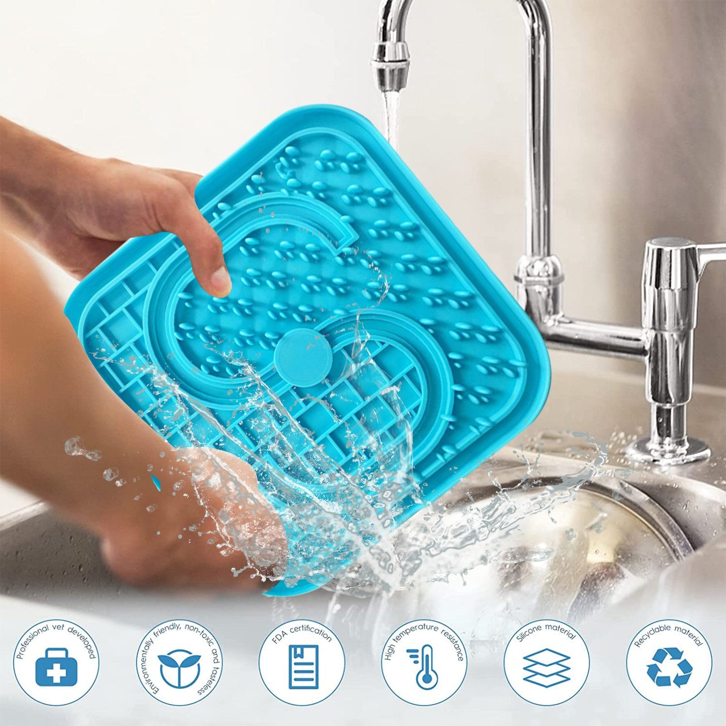 Pawfriends Asphyxia-resistant Silicone Lick Mat Blue