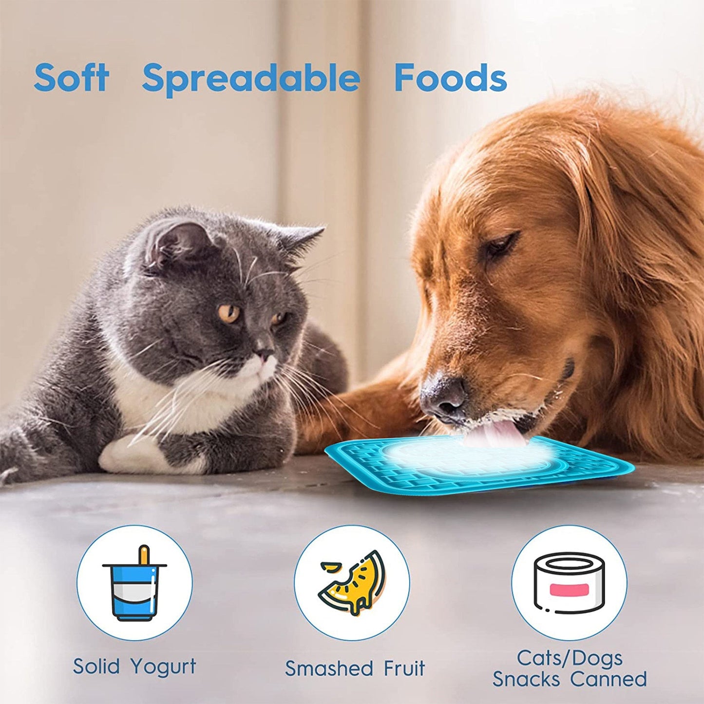 Pawfriends Asphyxia-resistant Silicone Lick Mat Blue