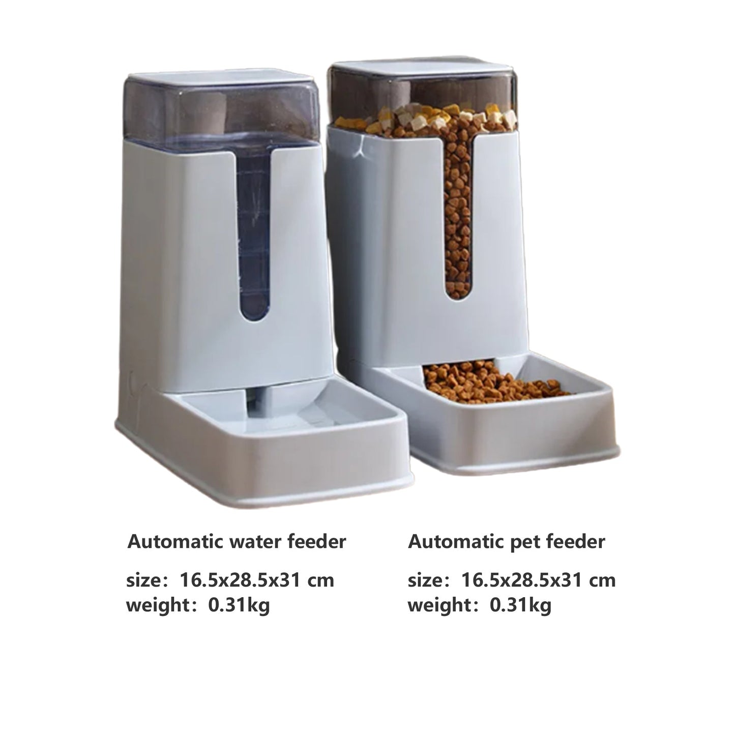 Pawfriends Automatic 3.5L Feeder Bowl and Bottle Grey