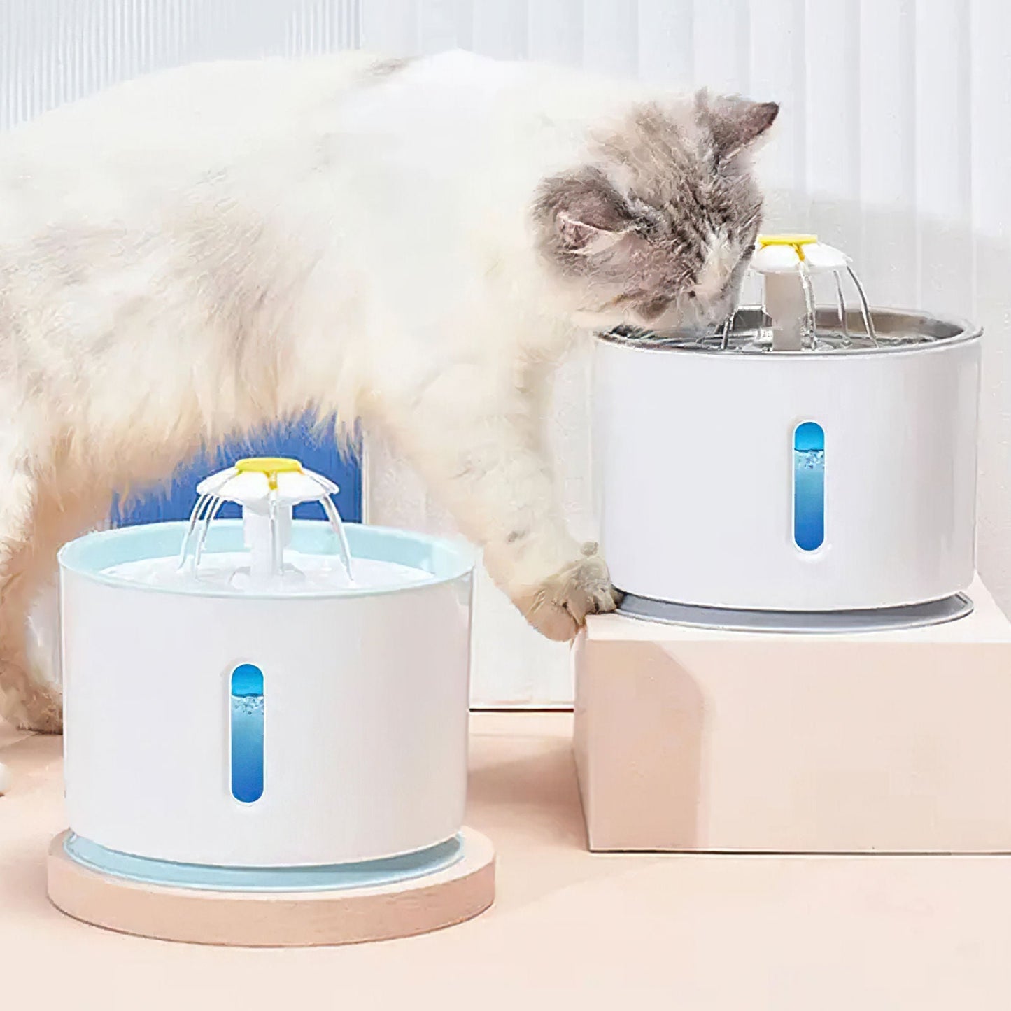 Pawfriends LED Automatic Drinking Water Fountain Plastic Blue OLD Model