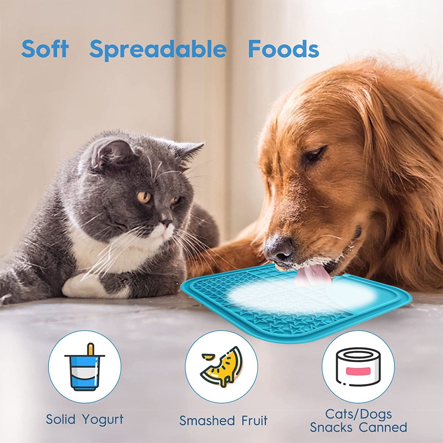 Pawfriends Licking Slow-Feeding Pad Anti-Anxiety Blue