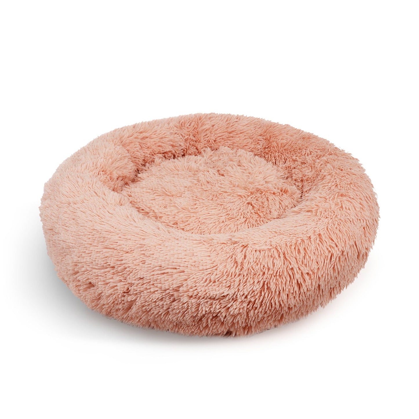 Pawfriends Pet Calming Bed Warm Soft Plush Round Pink M 70cm