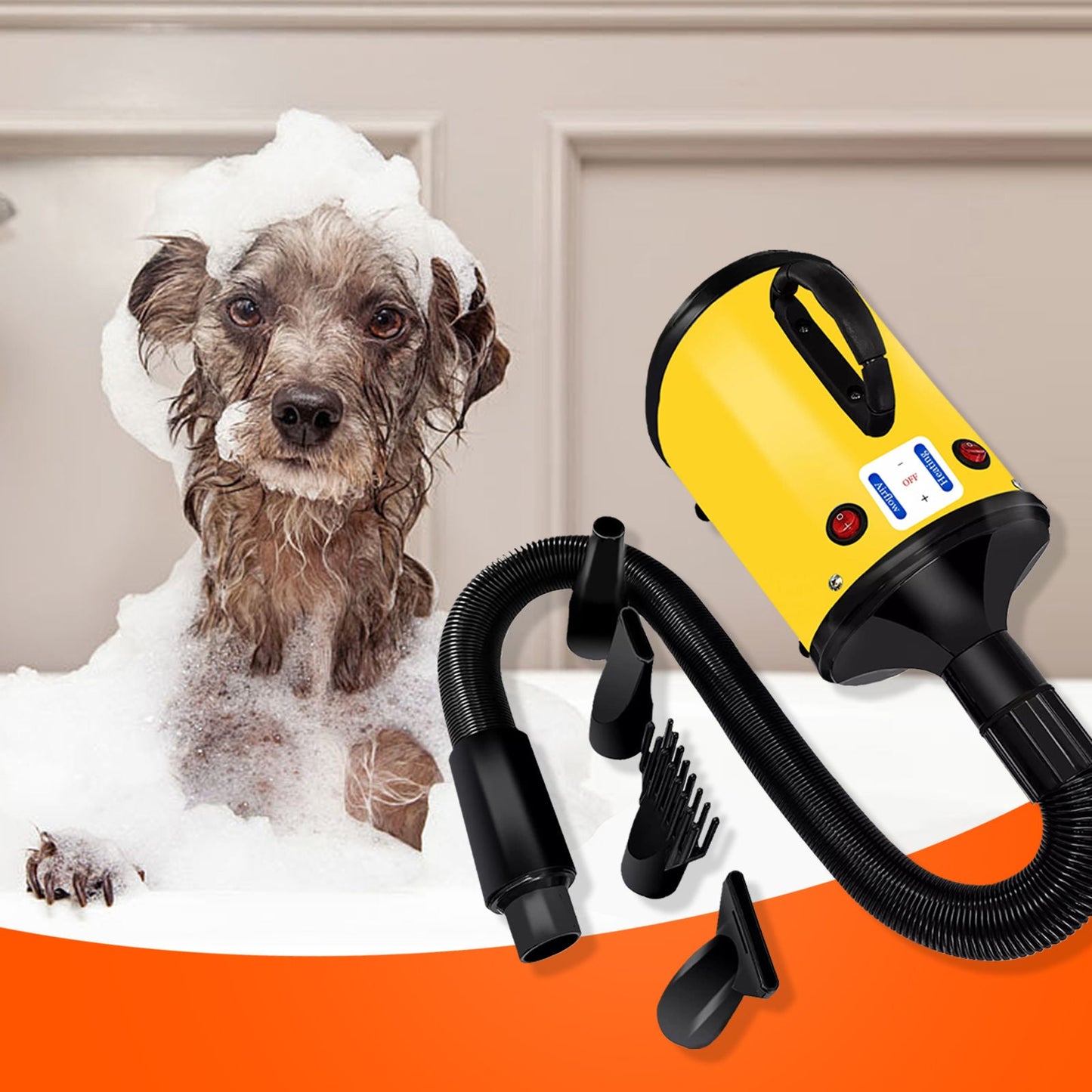 Pawfriends Pet Hair Dryer 2000W Yellow