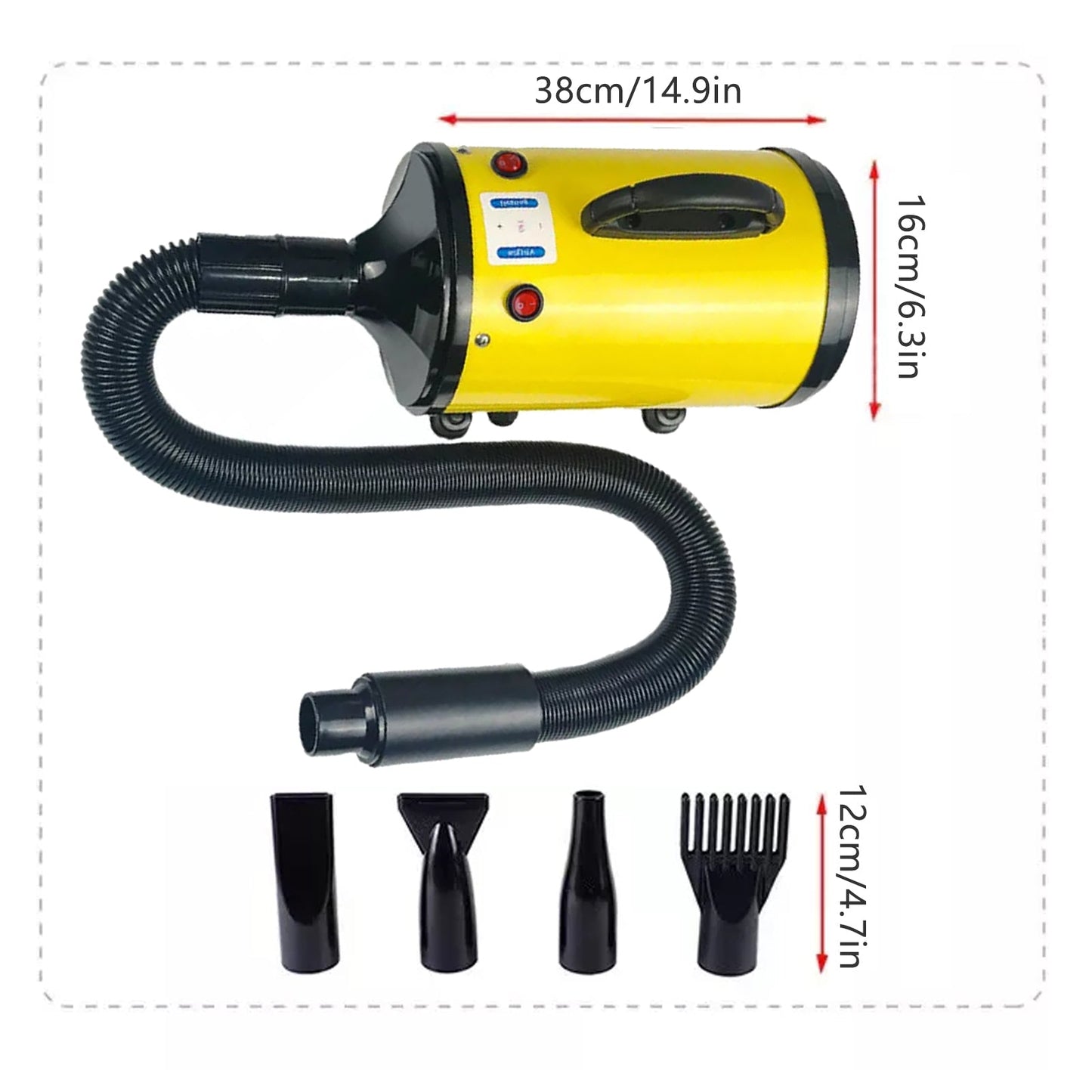 Pawfriends Pet Hair Dryer 2000W Yellow