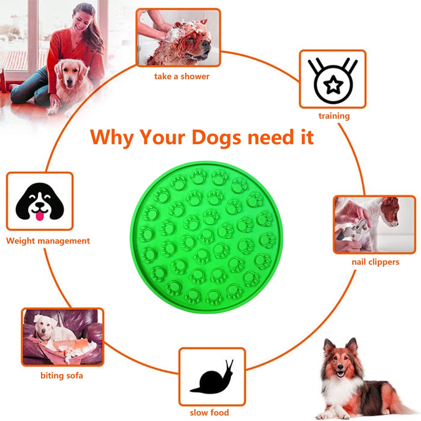 Pawfriends Silicone Anti-Anxiety Licking Pad Green