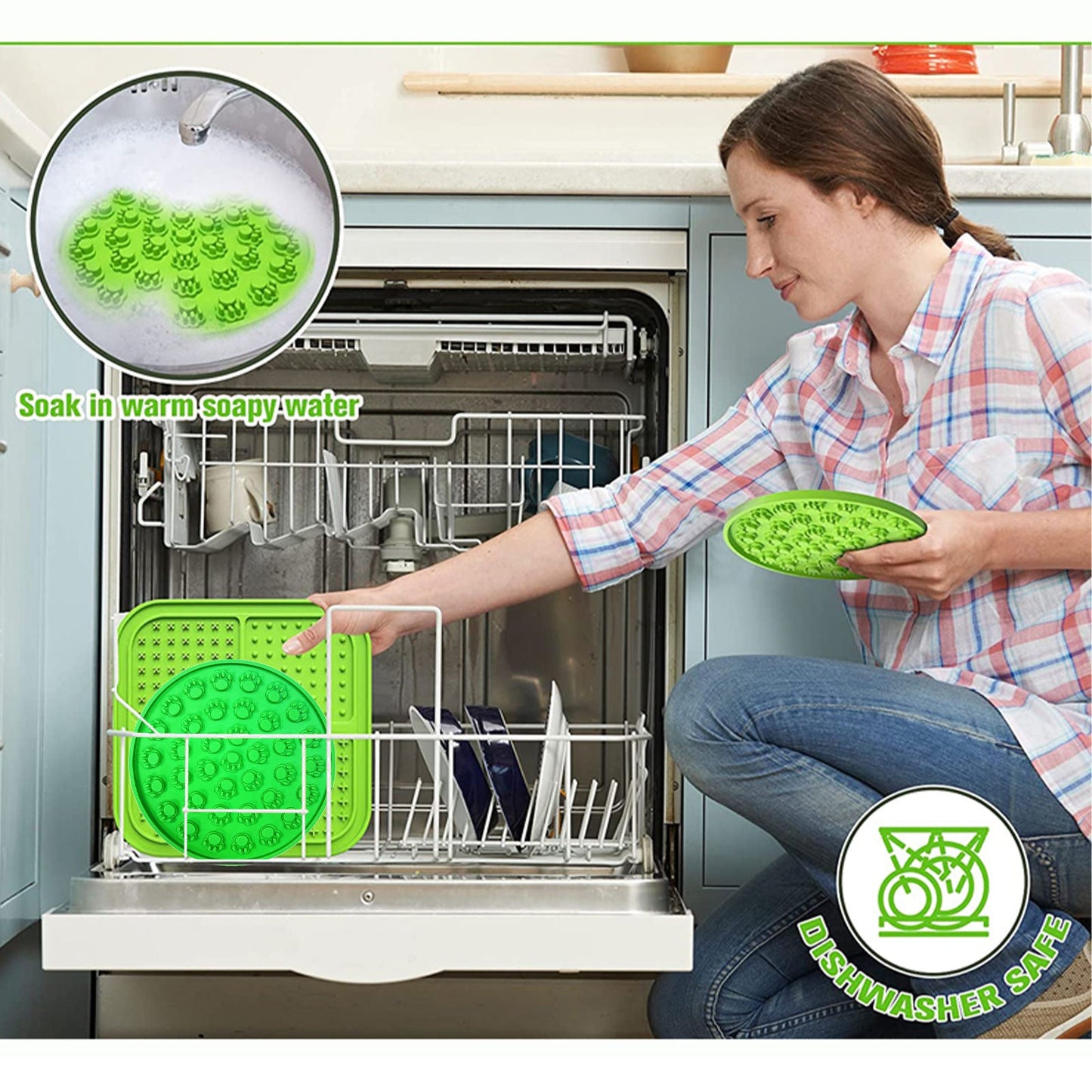 Pawfriends Silicone Anti-Anxiety Licking Pad Green