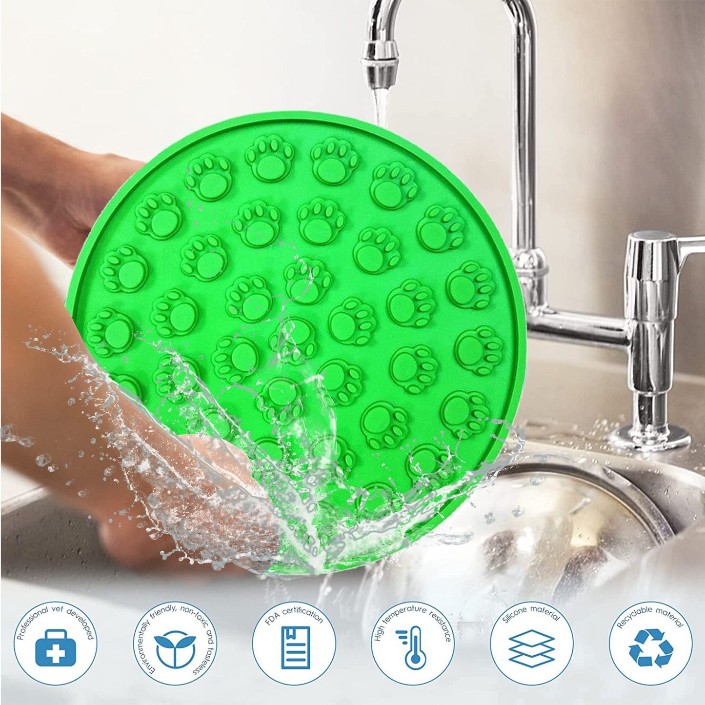 Pawfriends Silicone Anti-Anxiety Licking Pad Green