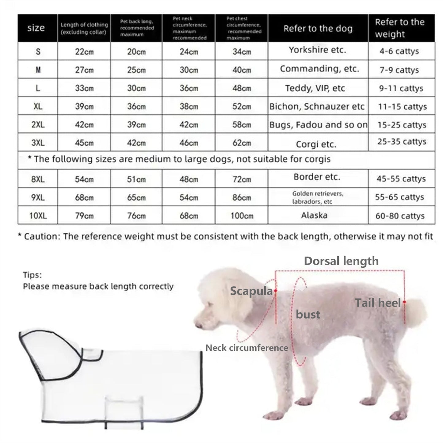 Pawfriends TPU Transparent Pet Cape Raincoat 2XL