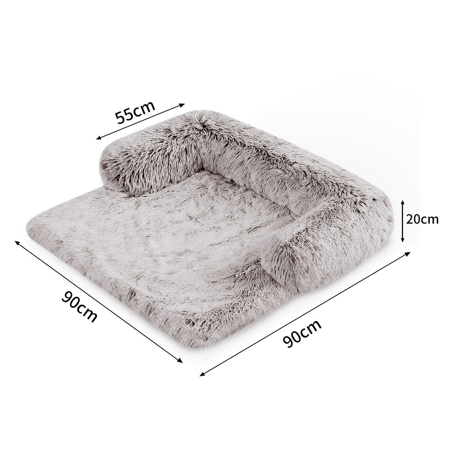 Pet Sofa Bed Calming Waterproof Brown M