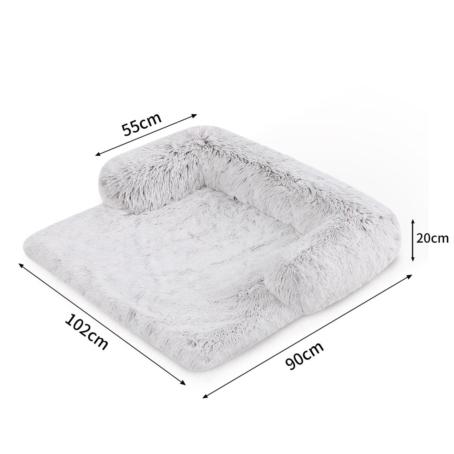 Pet Sofa Bed Calming Waterproof Grey L