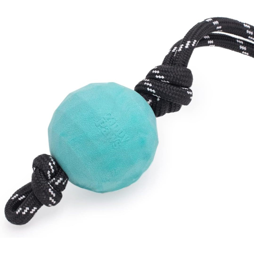 Zippy Paws ZippyTuff Waggle RopeTugz Babble Ball with Unpredictable Bounce
