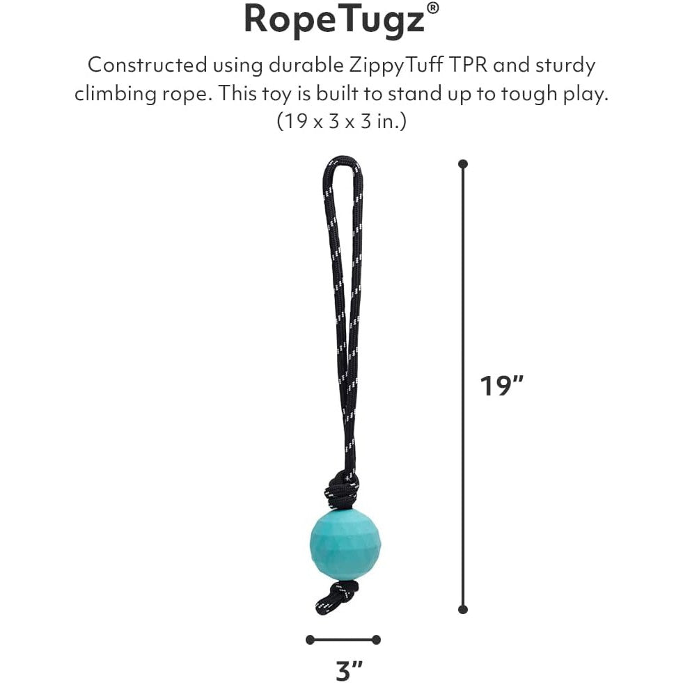 Zippy Paws ZippyTuff Waggle RopeTugz Babble Ball with Unpredictable Bounce