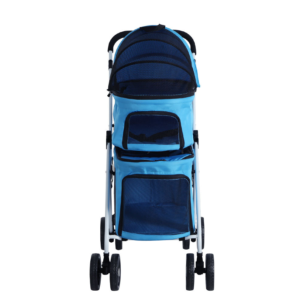i.Pet 4 Wheels Double Pet Stroller Foldable Large