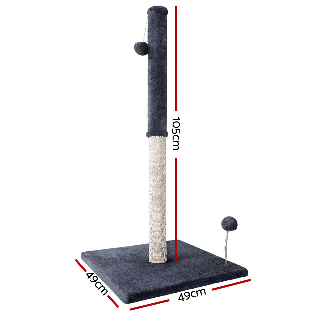 i.Pet Cat Scratcher Post With Toys Grey 105cm