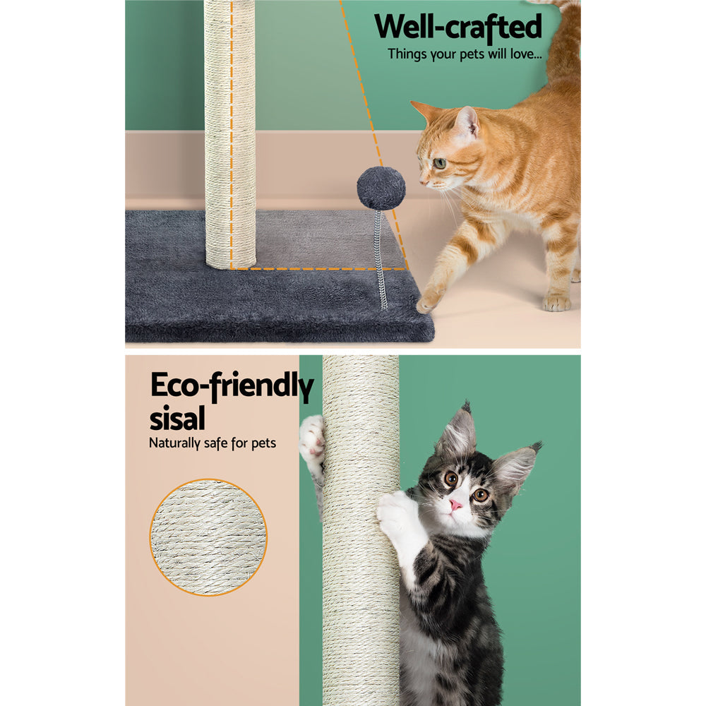 i.Pet Cat Scratcher Post With Toys Grey 105cm