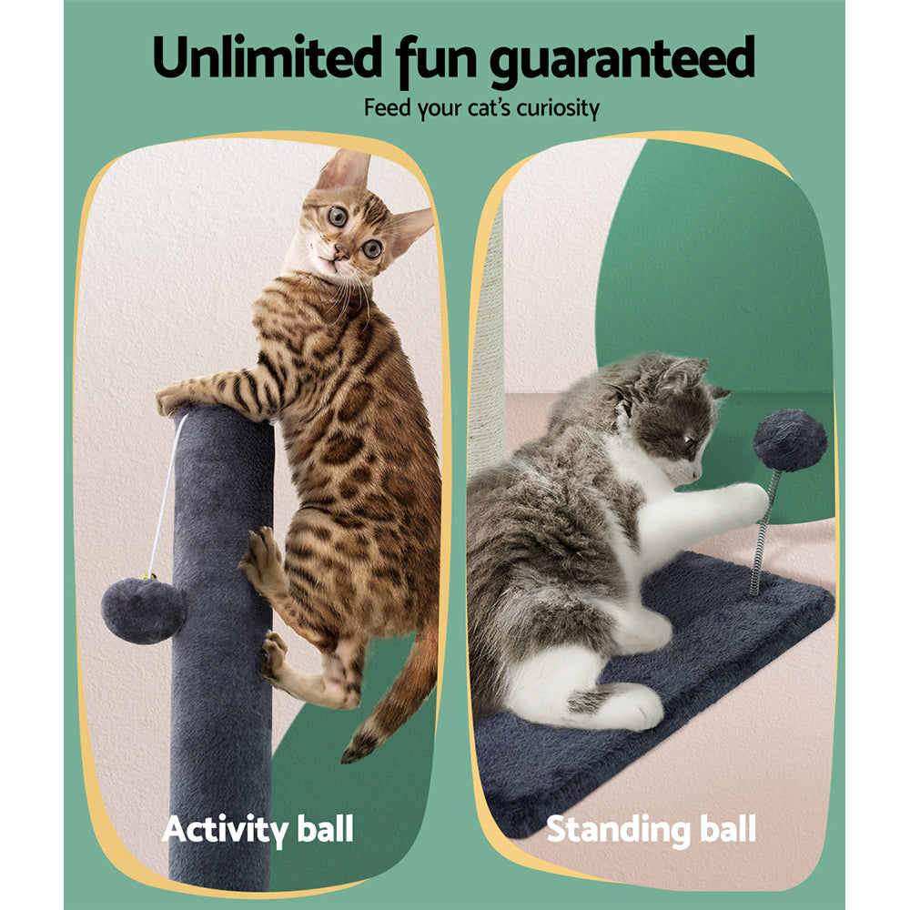 i.Pet Cat Scratcher Post With Toys Grey 105cm
