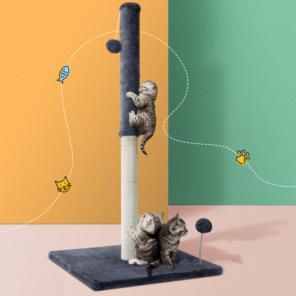 i.Pet Cat Scratcher Post With Toys Grey 105cm