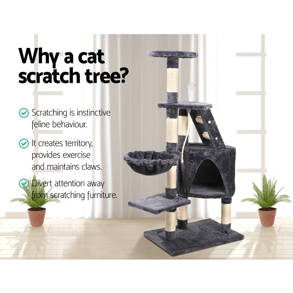 i.Pet Cat Scratcher Tower Multi Level With House 120cm