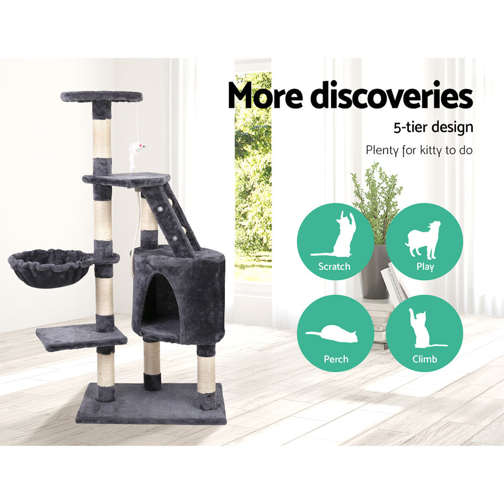 i.Pet Cat Scratcher Tower Multi Level With House 120cm