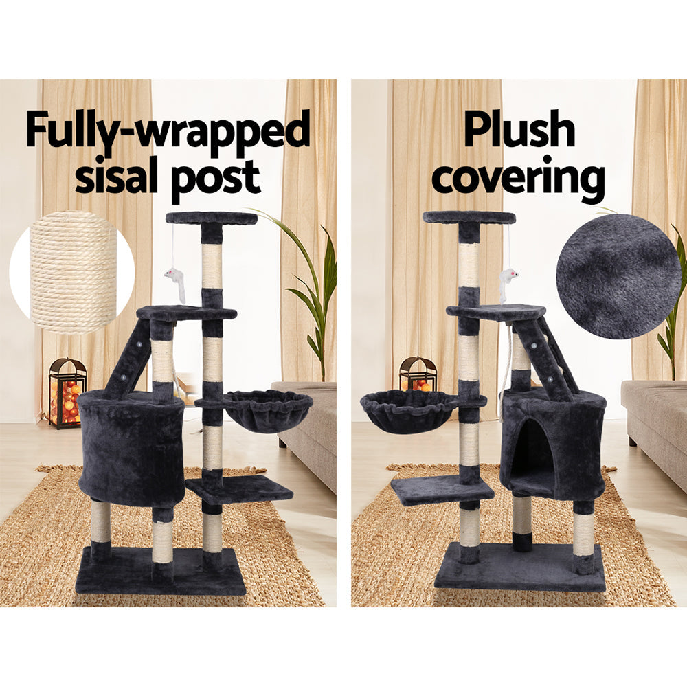 i.Pet Cat Scratcher Tower Multi Level With House 120cm