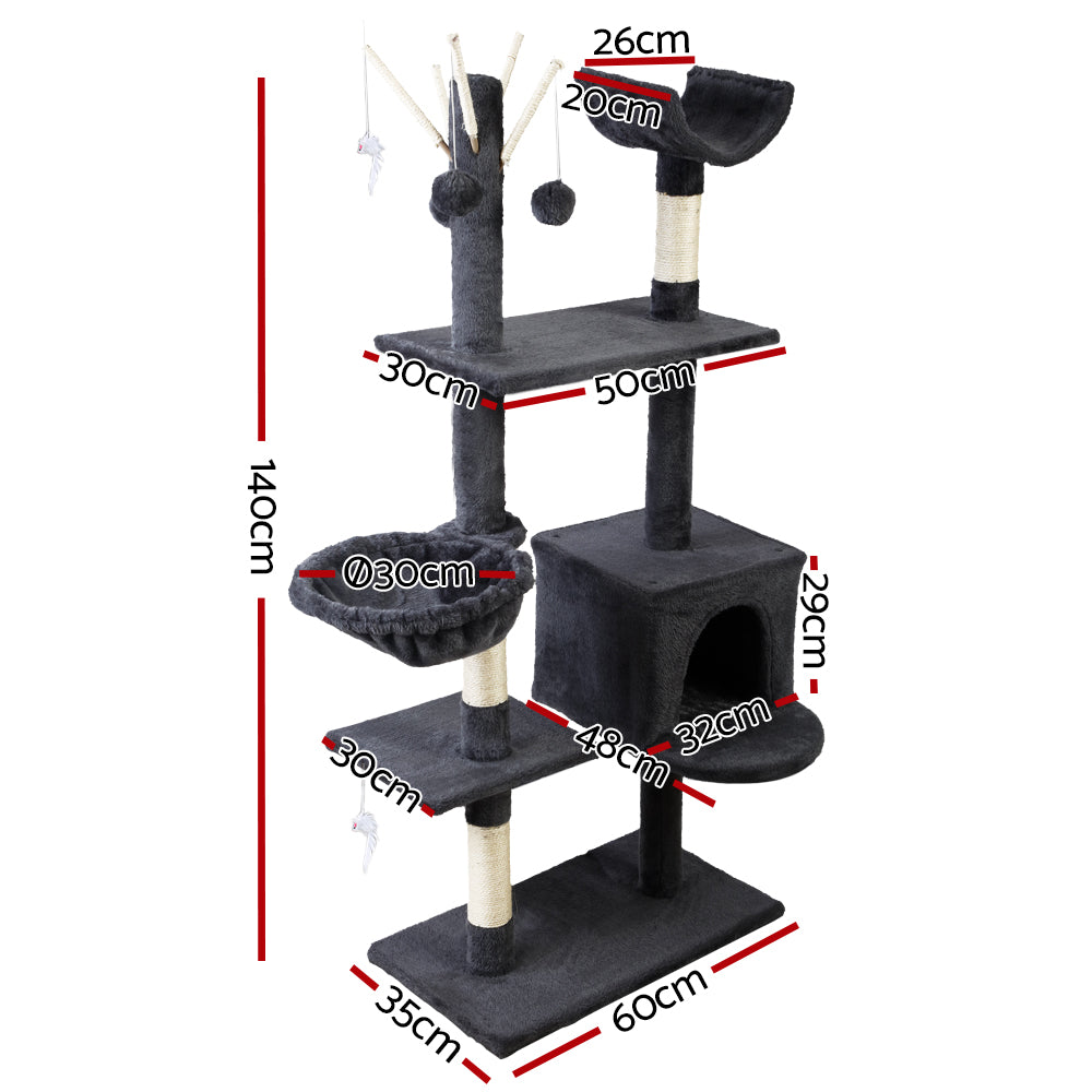 i.Pet Cat Scratcher Tower With House 140cm
