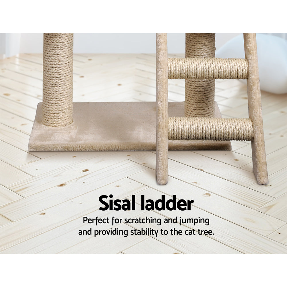 i.Pet Cat Scratcher Tower With House Beige 100cm
