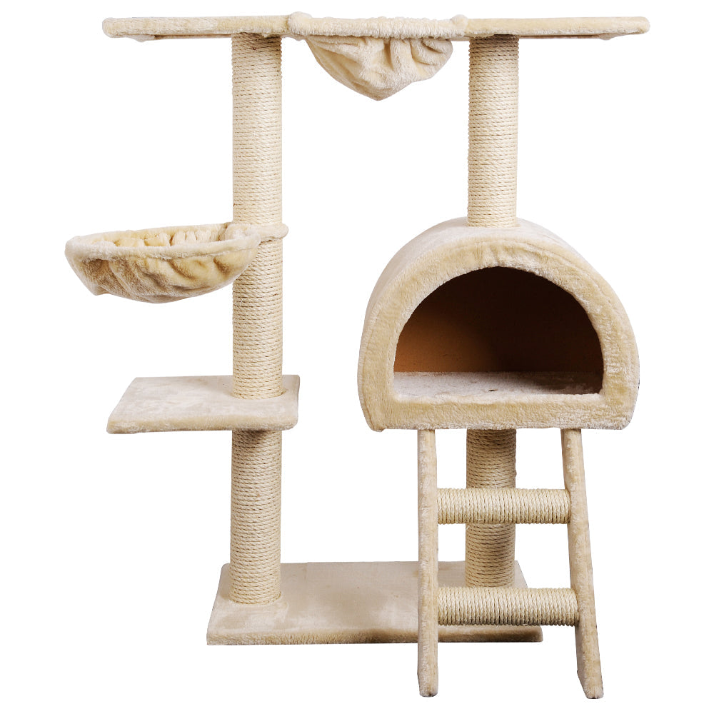 i.Pet Cat Scratcher Tower With House Beige 100cm