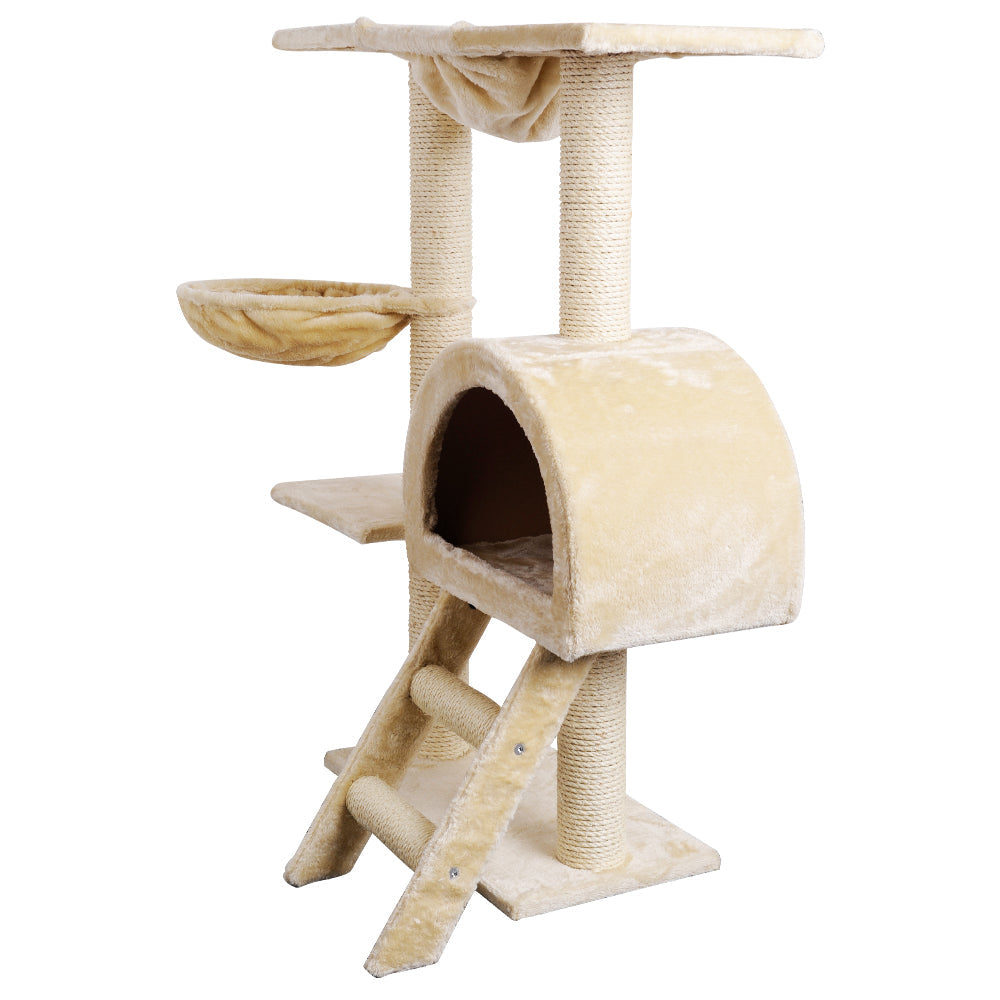 i.Pet Cat Scratcher Tower With House Beige 100cm
