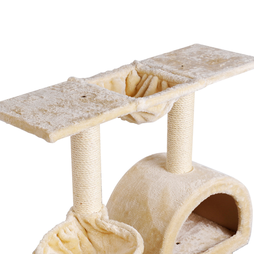 i.Pet Cat Scratcher Tower With House Beige 100cm