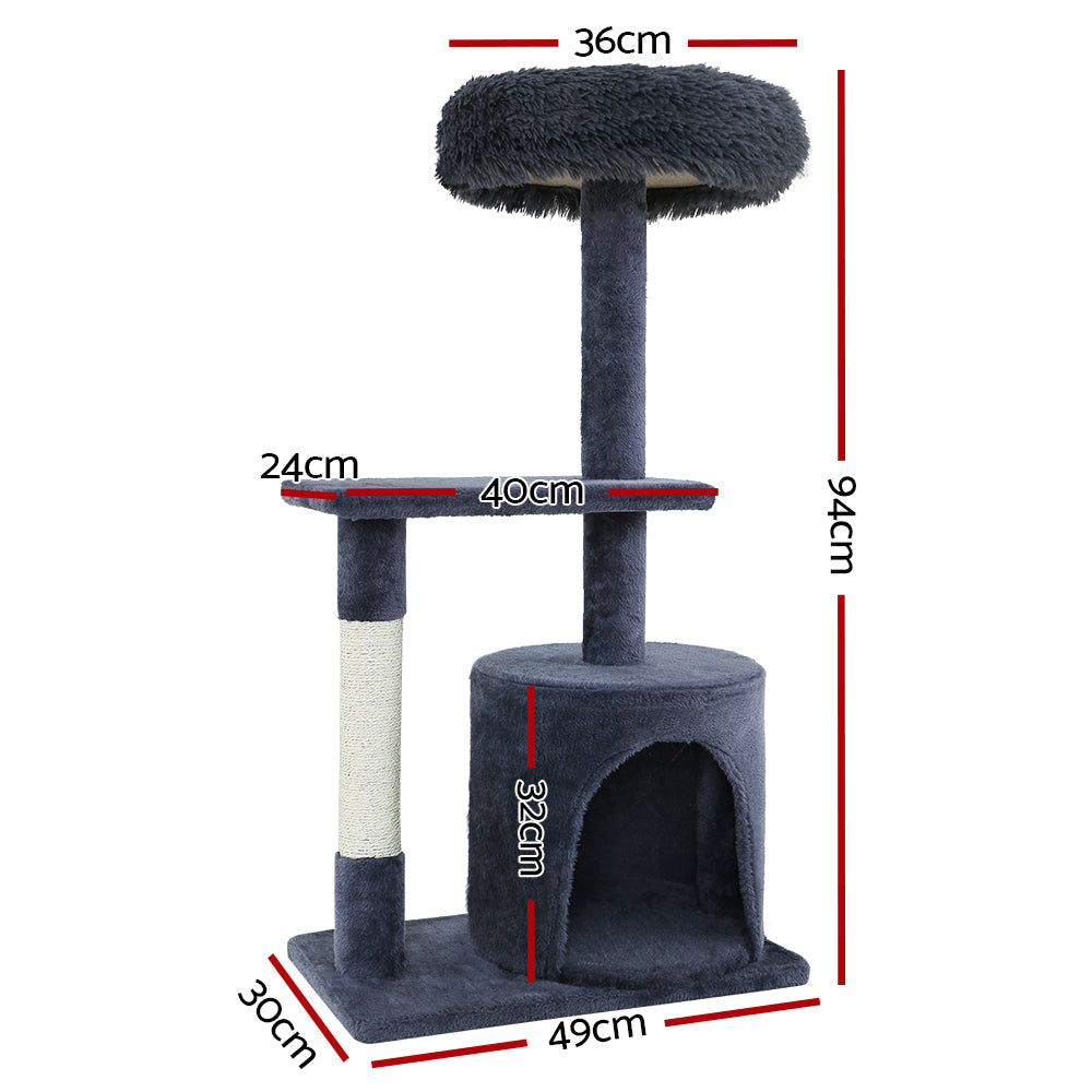 i.Pet Cat Scratcher Tower With House Grey 94cm