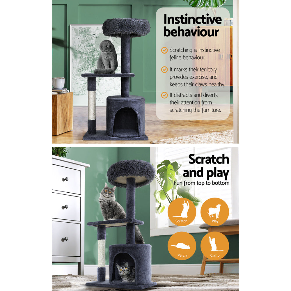 i.Pet Cat Scratcher Tower With House Grey 94cm