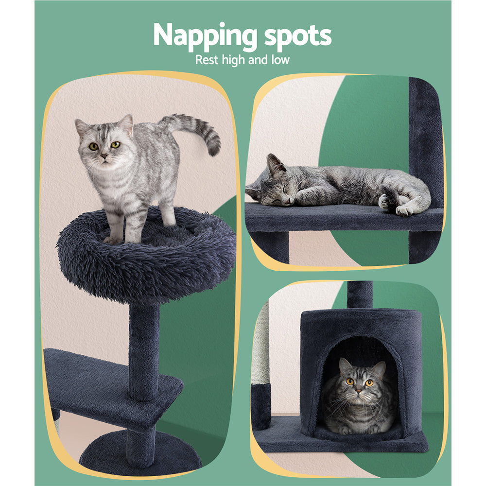 i.Pet Cat Scratcher Tower With House Grey 94cm