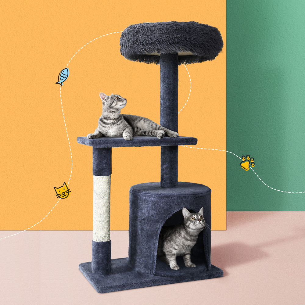 i.Pet Cat Scratcher Tower With House Grey 94cm