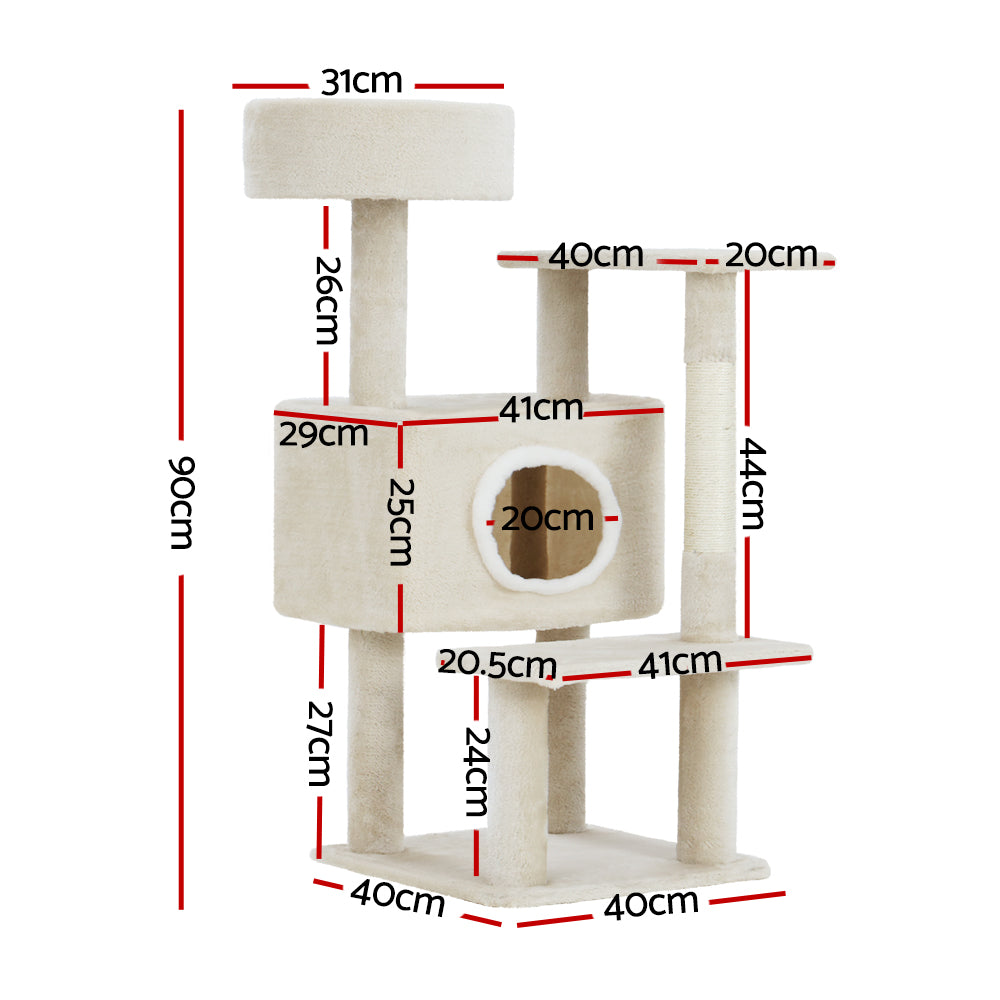 i.Pet Cat Scratcher With House 90cm