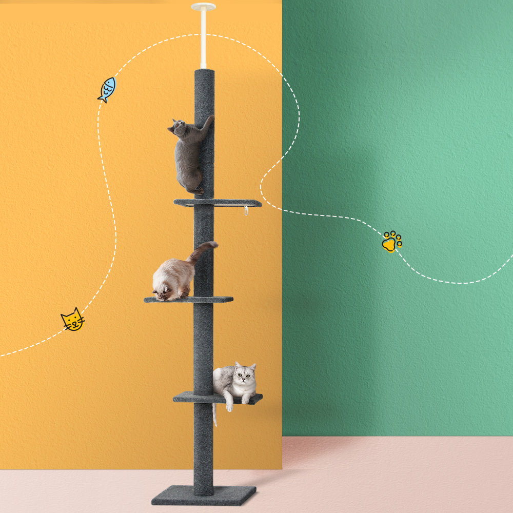 i.Pet Cat Tower Scratching Post Floor to Ceiling 290cm
