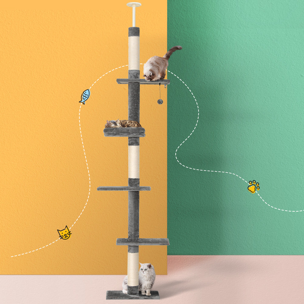 i.Pet Cat Tower Scratching Post Floor to Ceiling 290cm