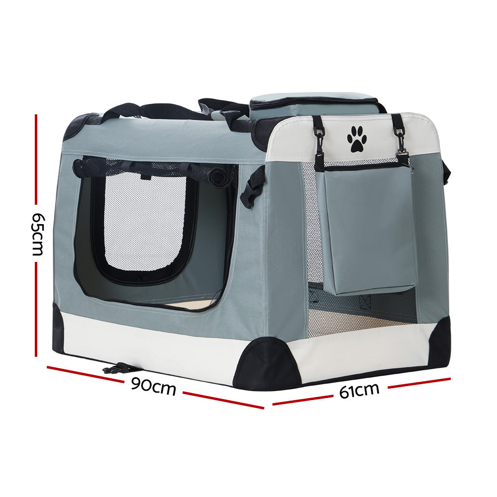 i.Pet Foldable Carrier Soft - Light Grey - 2XL