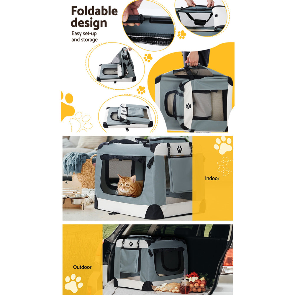 i.Pet Foldable Carrier Soft - Light Grey - 2XL