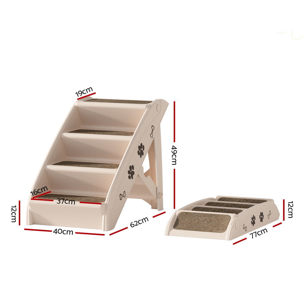 i.Pet Indoor Foldable Ladder Beige
