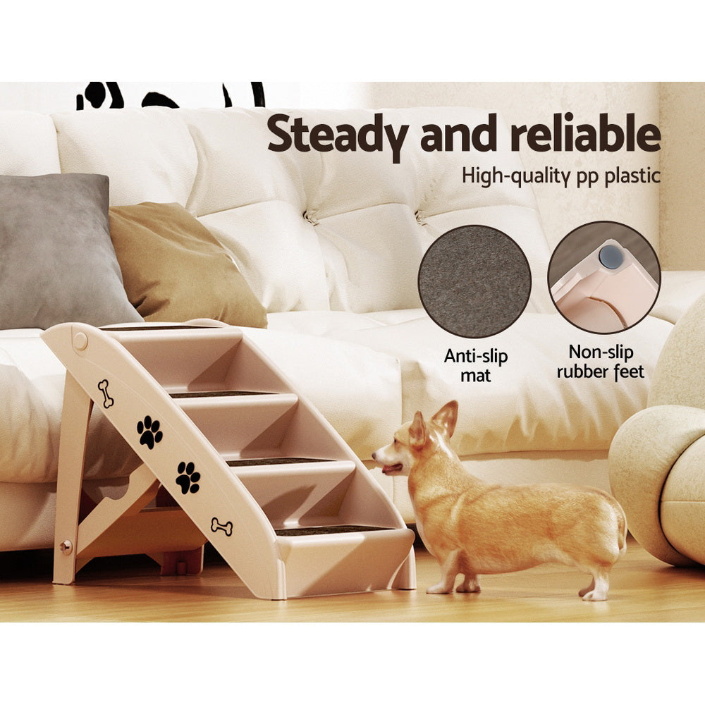 i.Pet Indoor Foldable Ladder Beige